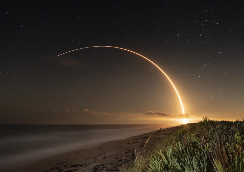 Nighttime Rocket Launch